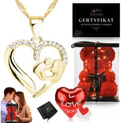 Golden Haus Arany Női Nyaklánc Szívecskével 14K Aranyozott Pr. 925/585 Maci Rózsaszín