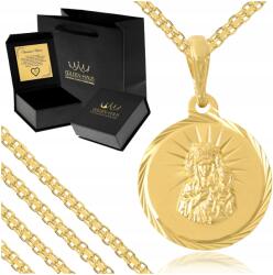 Golden Haus Arany Női Nyaklánc 925 585 Ezüst Gyönyörű Medál Hosszú Lánc 60 CM (Damski złoty naszyjnik bismark dla kobiety pr)