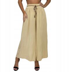 Och Bella Női nadrág szoknya-nadrág magas derekú palazzo vanília XL-es (BI-81733-warm beige-XL)