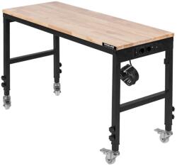 PROLINE Masa Lucru Mobila cu Prize 122X51CM / 57-97.5CM / 500KG (31221)
