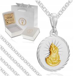 Golden Haus Ezüst Lánc Aranyozott Medál Szűzanya 925 Keresztelő +gravírozás Szett (srebrny łańcuszek z krzyżykiem na komunię 925)