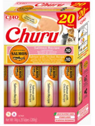 Inaba Foods INABA Churu Variety, Somon și Pui, cutie recompense fără cereale pisici, (topping), 280g