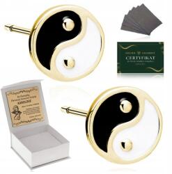 Golden Celebrity Yin-yang Arany Fülbevaló Kislánynak 925/585 Keresztelőre+gravírozás