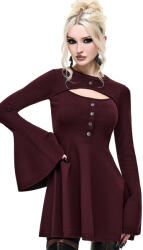 KILLSTAR rochie de damă cu mânecă lungă KILLSTAR - MYRA KNITTED - bordo - RED - KSRA015519