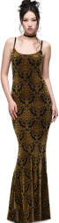 KILLSTAR rochie lungă de damă KILLSTAR - DAEMON'S NIGHT - negru/auriu - KSRA015207