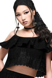 KILLSTAR bluză crop top damă KILLSTAR - THORNED SPIRE - negru - KSRA015078