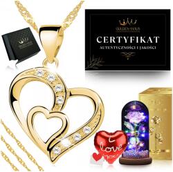 Golden Haus Gyönyörű Arany Női Szingapúri Nyaklánc Szívecskével Pr. 925 Örök Rózsa