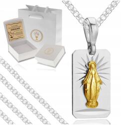 Golden Haus Ezüst Bismark Lánc Csoda Medál 925 Szűzanya +ajándék Gravírozás (Srebrny łańcuszek z medalikiem na komunię 925)