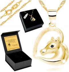 Golden Haus Arany Lánc Szívecskével Ezüst 925 Nyaklánc Ló Medállal Gravírozás