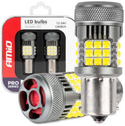 AMiO Becuri LED CANBUS seria PRO 1156 BA15S P21W R10W R5W 36x3030 SMD FAN Alb 12V 24V AMIO-03722 (AX_03722)