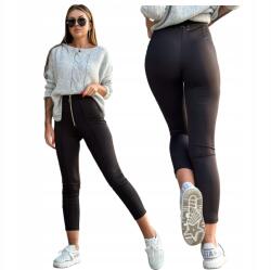 Och Bella Női leggings nadrág, szivarkék, magas derekú, cipzáras, fekete, M (BL-1008-black-M)