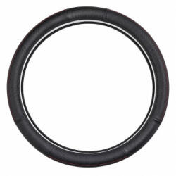  Husa volan auto din piele perforata, negru cu cusatura rosie, M 37-38 cm (040826-3)