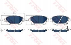 TRW GDB3317BTE Fékbetét Toyota P. Prius 1, 5 Hybrid 03-09 Electric Blue Trw