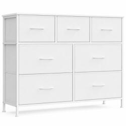 SONGMICS Comoda alba SONGMICS cu 7 sertare textile si blat solid, 99x30x74 cm (EZ-LGS323WH01) Comoda
