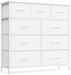 SONGMICS Comoda SONGMICS cu 9 sertare textile, cadru metalic si blat MDF, alba (EZ-LGS324WH01) Comoda