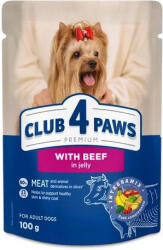  CLUB 4 PAWS Premium Marha Zselében Nedves Kutyaeledel 100 g - webshop