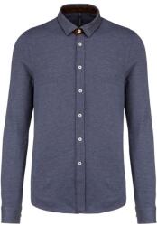Kariban Férfi kötött jacquard ing KA507, Jacquard kék, XL (ka507jab-xl)