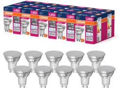 Osram LED Star Value PAR16 LED lamp for GU10 base, reflector lamp, GL, 620 lumens, daylight white (6500K), replacement for conventional 49W light bulbs, not dimmable, pack of 10 - 4058075096752 (LVPAR1680120 6,9W-865 230V GU1010X1OSRAM)