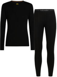 Icebreaker Merino 175 Everyday LS Crewe and Leggings Set Black Thermo férfiszett M