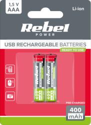Rebel AAA 1, 5 V-os Li-ion újratölthető elemek USB-C-vel, 2 db L-BAT2015 (BAT2015)