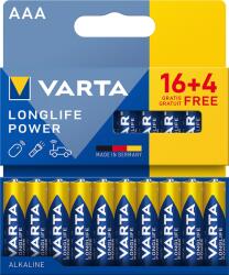 VARTA Longlife Power AA alkáli elem 16+4 db-os bliszterben L-BAT0360 (BAT0360)
