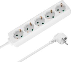 Rebel Prelungitor cu 5 prize, 3 m, tip german, fără întrerupător (3x1, 5 mm), Rebel, alb (L-URZ3575-3)