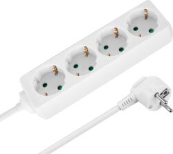 Rebel Prelungitor cu 4 prize, 5 m, tip german, fără întrerupător (3x1, 5 mm), Rebel, alb (L-URZ3071-5B)