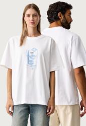 Rains t-shirt pamut Classic T-shirt Cubes - fehér L