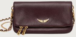 Zadig&Voltaire keresztpántos táska női bőr ROCK NANO GRAINED LEATHER - burgundia Univerzális méret