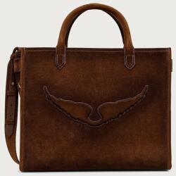 Zadig&Voltaire shopper női velúrbőr ANGEL - barna Univerzális méret