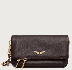 Zadig&Voltaire keresztpántos táska női bőr ROCK NANO GRAINED LEATHER - barna Univerzális méret