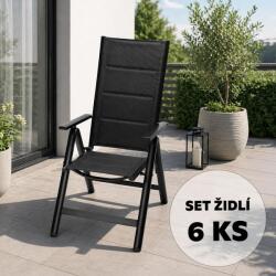  Set 6 fotolii reglabile din aluminiu Avenberg ISLA PLUS negru