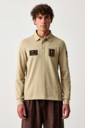 Aeronautica Militare hosszúujjú férfi pamut - bézs M - answear - 45 990 Ft