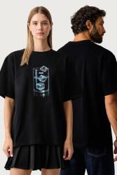 Rains t-shirt pamut Classic T-shirt Cubes - fekete XL