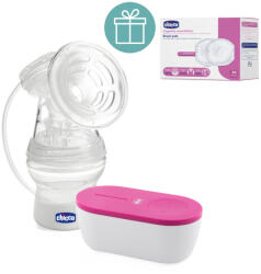 Chicco Elektromos anyatej-lefejő Travel Pink USB + CHICCO Melltartóbetét 30db