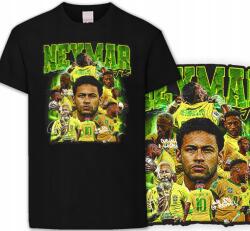  Gyerek Póló Fekete Neymar Labdarúgó Ajándék Gyerekeknek 2XS 104cm (KOSZULKA Z NADRUKIEM CZARNA DLA DZIECKA)