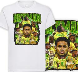  Gyerek Póló Fehér Neymar Labdarúgó Ajándék Gyerekeknek M 140cm (KOSZULKA Z NADRUKIEM BIAŁA DLA DZIECKA)
