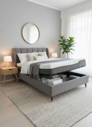  Pat Belmonde Lada Depozitare 180x200 cm Gri + Saltea Wolke Memory Cooling Gel 180x200x25cm (C4371) Saltea
