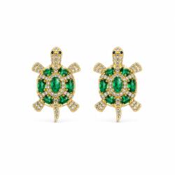 ElectraStore Cercei Turle Emerald - Broasca Testoasa Cu Cristale Verzi (C5137)