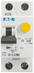 Eaton Intrerupator diferential automat 25A 1PN curba C 30mA 6kA (EL0056221)