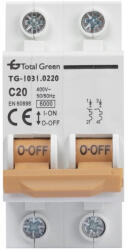 Total Green Intrerupator automat bipolar 20A curba C 6kA (EL0004094)