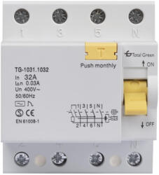 Total Green Intrerupator automat diferential 32A 4P 30mA (EL0029530)
