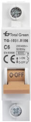 Total Green Intrerupator automat monopolar 6A curba C 6kA (EL0004091)
