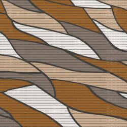 Dariana Covoras Antiderapant pentru Baie si Piscina Brown Waves V24041A, 65 80 cm, Absorbant, tip Burete, PVC, Maro Bej Gri Covor