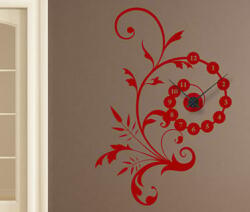 4 Decor Sticker Ceas de Perete Floare eleganta
