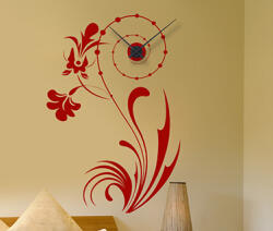 4 Decor Sticker Ceas de perete Floral