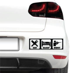 4 Decor Sticker auto - Eat, sleep, hunt