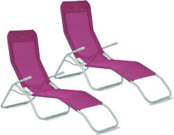 AGA 2x Șezlong de grădină SIESTA Roz închis (2x MC372171PL)