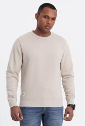 OMBRE Pamut pulóver, nyakkivágással a nyak tövében, világos bézs, 2XL (OM-SSBN-0175-LIGHT-BEIGE-XXL)