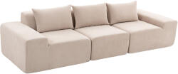 HOMCOM Canapea 3 locuri din chenille 320 cm, canapea modulară, șezut și brațe extra-largi, complet comprimată, bej | Aosom Romania (83B-864V00BG) Canapea